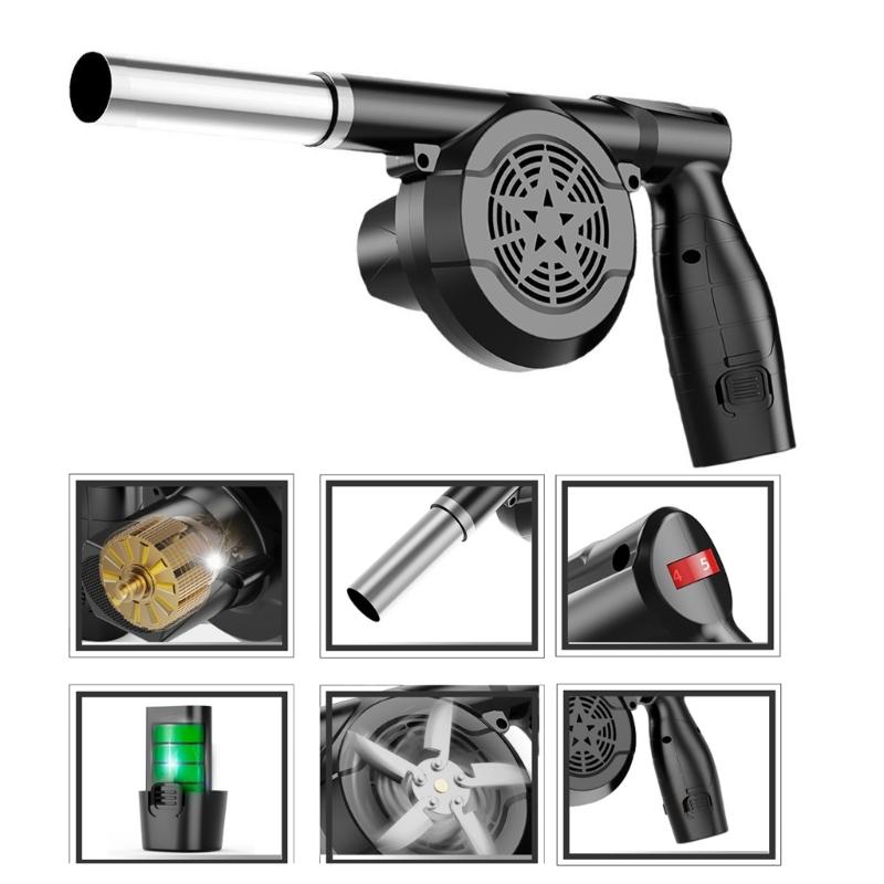 5 Speed Handheld Air Blower 12V Lithium Powered Rechargeable Design For Barbecue Fire Starting And Electronics Cleaning