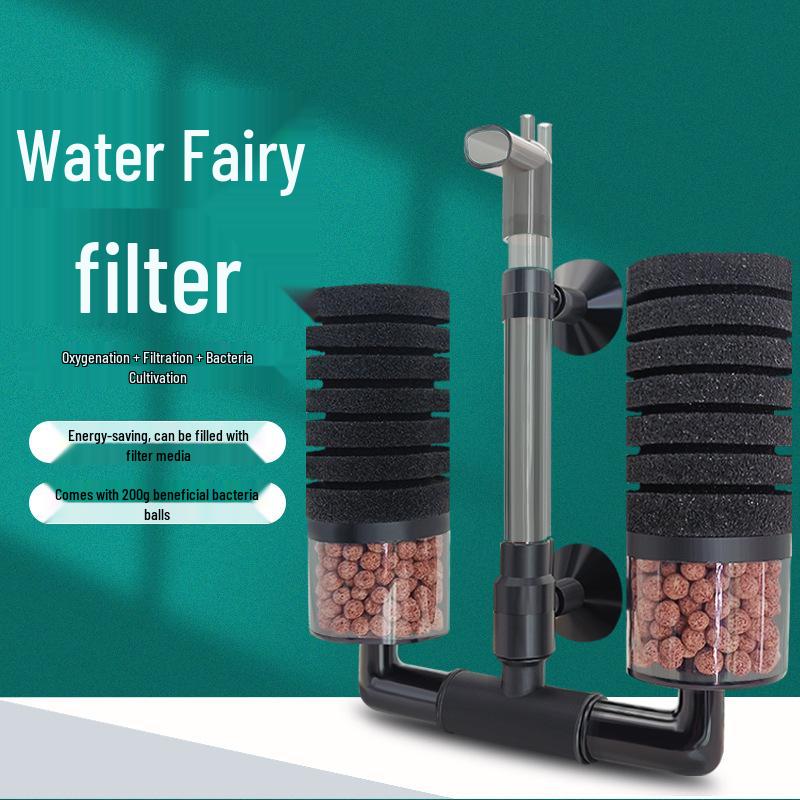 Wall-Mounted Biochemical Fish Tank Filter with Water Sprite, Siphon, and Bio-Balls