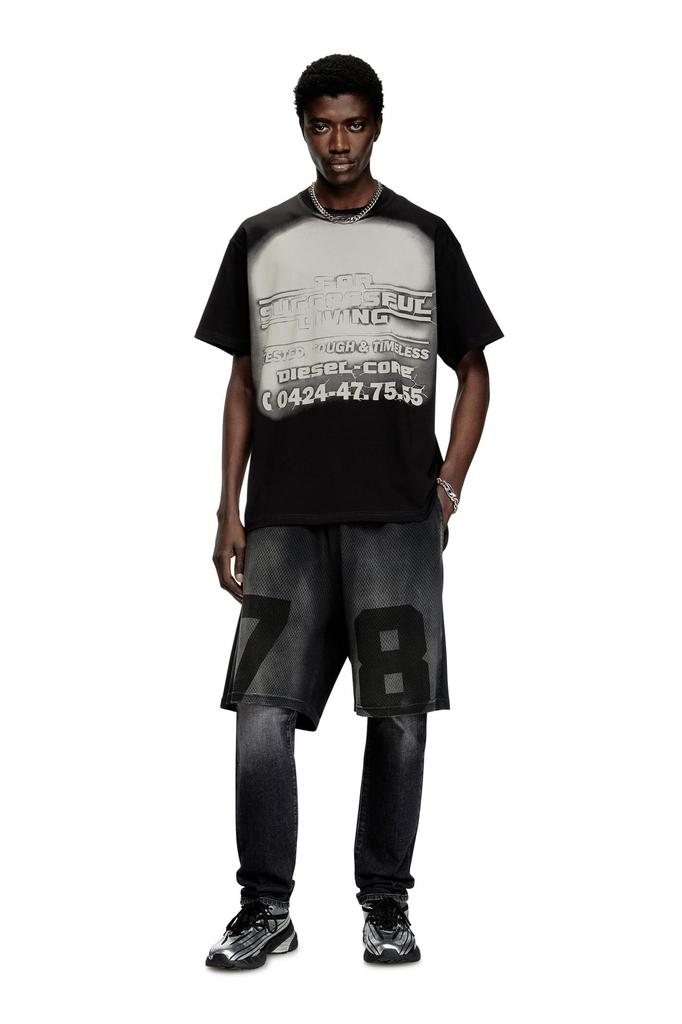 Diesel Men's T-BOXT-R15 A166190AGRI T-Shirt, Size L, Black, 9XX