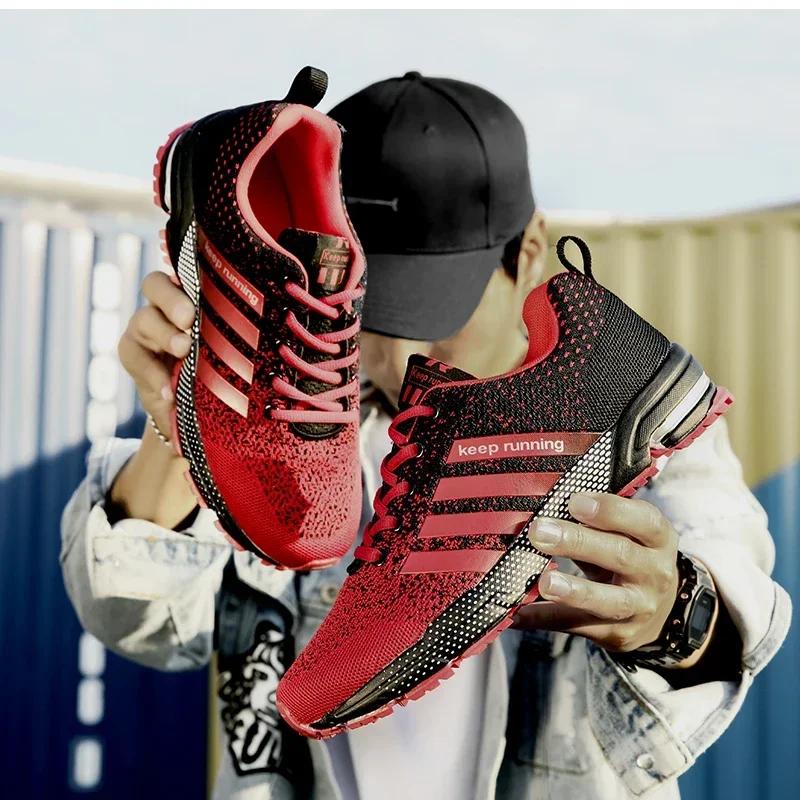 Męskie Sneakersy Moda Oddychająca Siatka Wygodne Czarne Buty Sportowe Antypoślizgowe Outdoorowe Casualowe Buty do Biegania Męskie Zapatillas Hombre