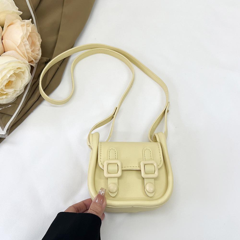 

Candy Color Mini Saddle Bag PU Leather Lipstick Bag Fashion Small Square Bag Daily жёлтый