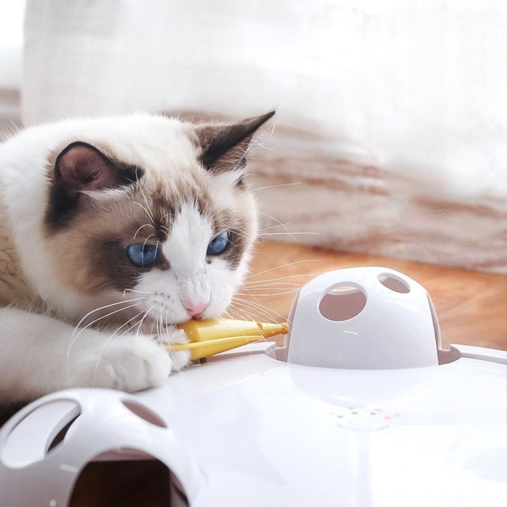 Interactive Electronic Cat Toy Rotating Mouse Teaser Indoor Automatic Turntable Game for Cats Boredom Relief Pet Products