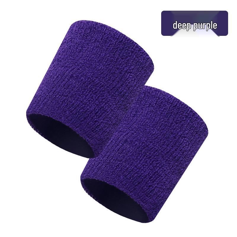 

Colored Sweat-Absorbent Sports Wristband: Anti-Sprain Protective Sleeve for Basketball & Fitness Violet single