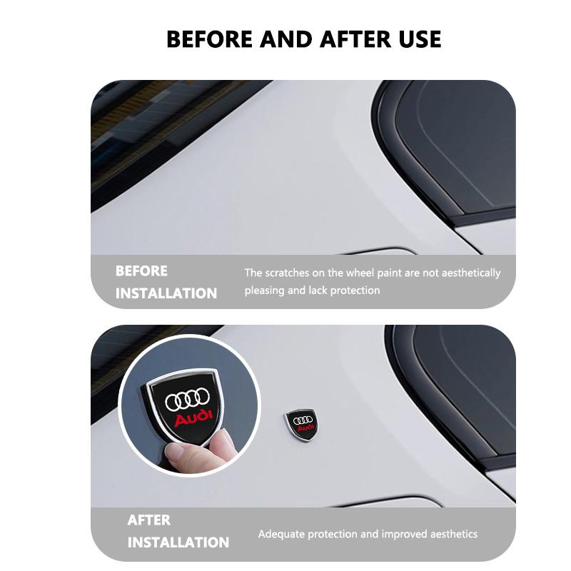 Car Logo Stickers Universal Auto 3D Metal Sticker Accessories For Q5 Sline A6 Q7 A7 A8 A3 RS A1 A5 A4 Quattro Q5 Q3 TT