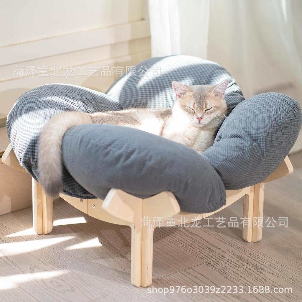Wooden cat litter indoor pet small sofa bed small climbing frame removable cat litter