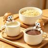 Ventilatore a Velocità Regolabile con Clip a Scimmia Mini per Tazza Ciotola, Supporto Portatile Raffreddamento Collo Caldo Appendere Zuppa Caffè, 3 Raffredda Caffè Ricaricabili,