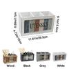 3 Grids Tableware Storage Box Vintage with Divider Solid Wood Storage Box Large Capacity Chopstick Fork Spoon Organizer