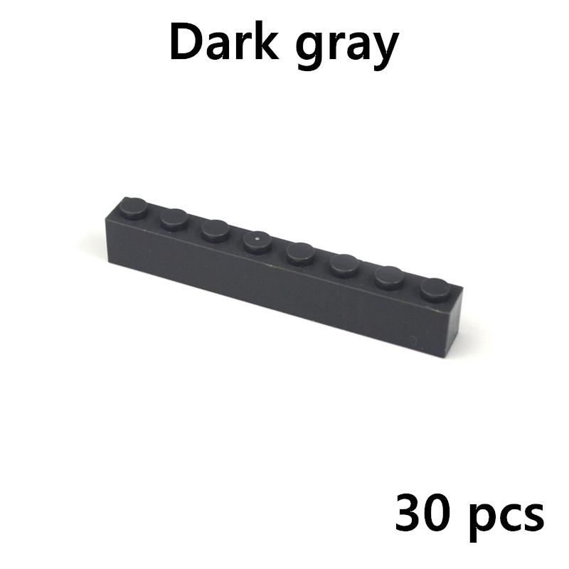 30Pcs Thick Building Bricks 1x8 Dots DIY Educational Construction Toys for Children