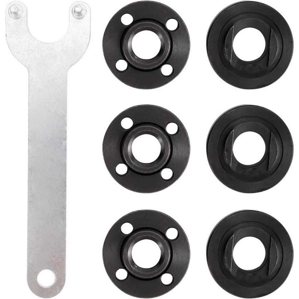 7PCS Professional Metal Angle Grinder Wrench Thicken Grinder Parts Flange Replacement Lock Nut Ergonomic Pressure Plate Wrench