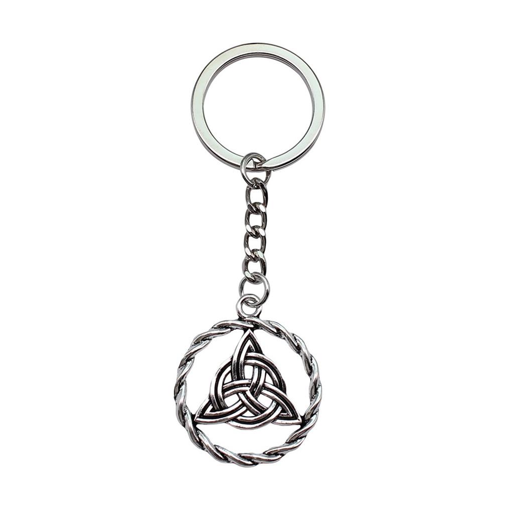 Celtic Knot Charm Hexagram Keychain Irish Amulet Key Ring 28mm Ring