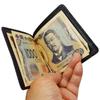 Leather Money Genuine Crocodile Pattern for Bills Clip, Cowhide, Leather, Embossed, Black, Only.