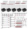 Multipurpose 114pcs Pegboard Hook Set with Sturdy Metal Bins for Organizing Tool Craft Supplies and Power Equipment