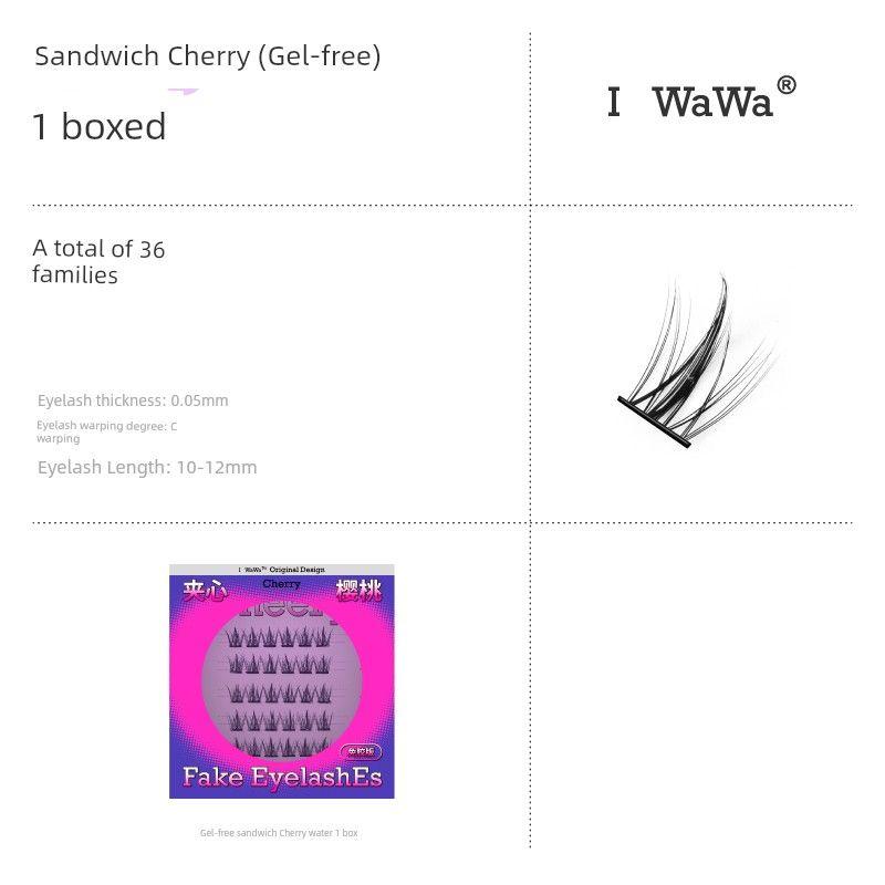 

Iwawa Sandwich Cherry Hard Stem Artificial Fake Eyelashes (Glue-Free Version) Sandwich Cherry*1