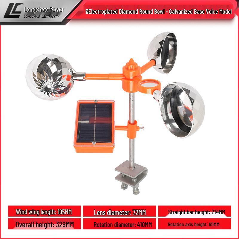 Solar Wind-Powered Bird Deterrent for Orchards and Farmland