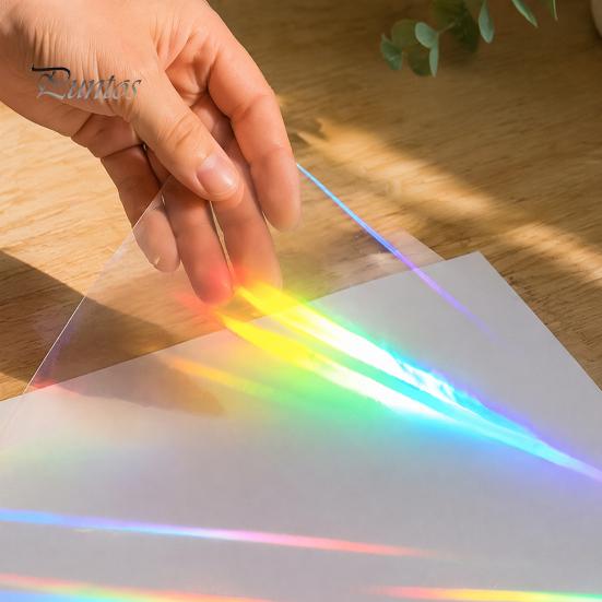 Holographic Vinyl for DIY Projects 2PCS Laminating Film, with Rainbow Shimmering Effect, Waterproof Festive Effect Sheets Scratch-Proof Precoated