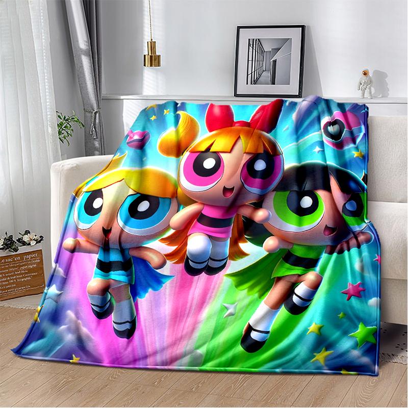 29 Style New Kawaii P-Powerpuff Girl Cartoon Blanket,Soft Throw Blanket for Home Bedroom Bed Sofa Travel Picnic Cover Kid Gift