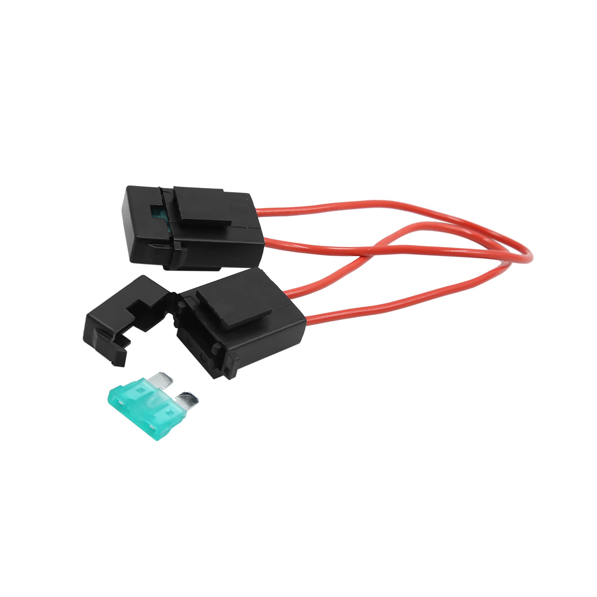 

ACROPIX DC Car Auto Universal Inline Standard Style Fuse Holder with 30A Fuse,Black 2pcs