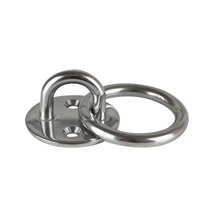 

Round Stainless Steel Pad Eye Hooks Ceiling Hooks Heavy Duty for Outdoor Indoor Activity 5/6/8mm Staple Rings Loop Hook