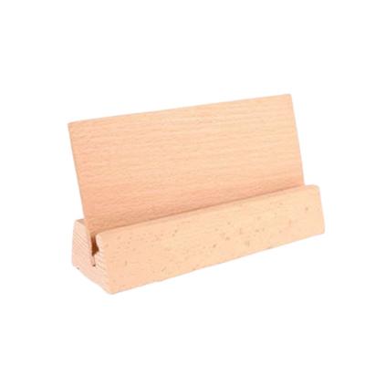 12-21 CM Wooden Desk Calendar Holder Stable Base Solid Wood Postcard Holder Multi-Functional Natural Game Cards Stand Stationery
