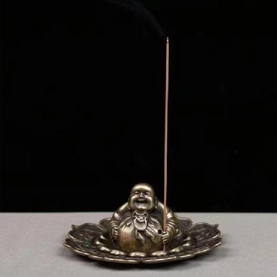 Sedeo per Incenso Buddha Maitreya Retrò Bruciatore di Incenso a Bastoncino Vassoio per Incenso da Casa Piastra per Incenso da Interno Bruciatore di Incenso