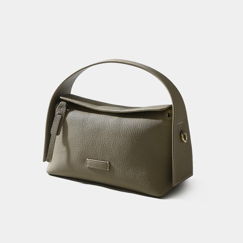 New First-layer Cowhide Pillow Bag, Retro Commuting Soft Leather Hanging Ears, Eaves Bag, Fashionable and Versatile Casual Style Handbag