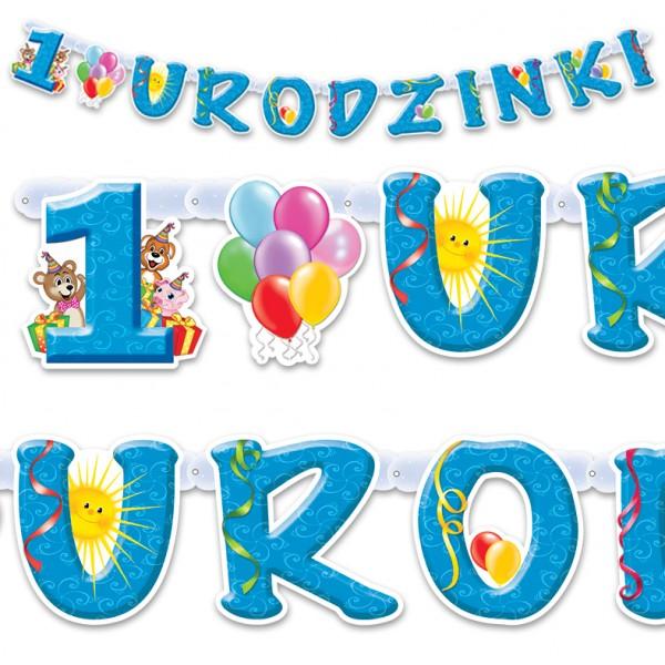 Banner Garland "1st Birthday" Blue, 1 Piece
