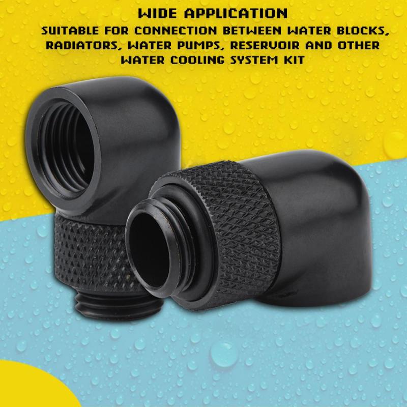 Water Pumps 90 Degree Tube Fitting G1/4 Thread 90 Degree Elbow 360 Degree Rotatable Connector PC Water Cooling Fitting for Water Blocks Silver Radiators Water Pumps 90 Degree Tube Fitting G1/4 Thread 90 Degree Elbow 360 Degree Rotatable Connector PC Water Cooling Fitting for Water Blocks Silver Radiators