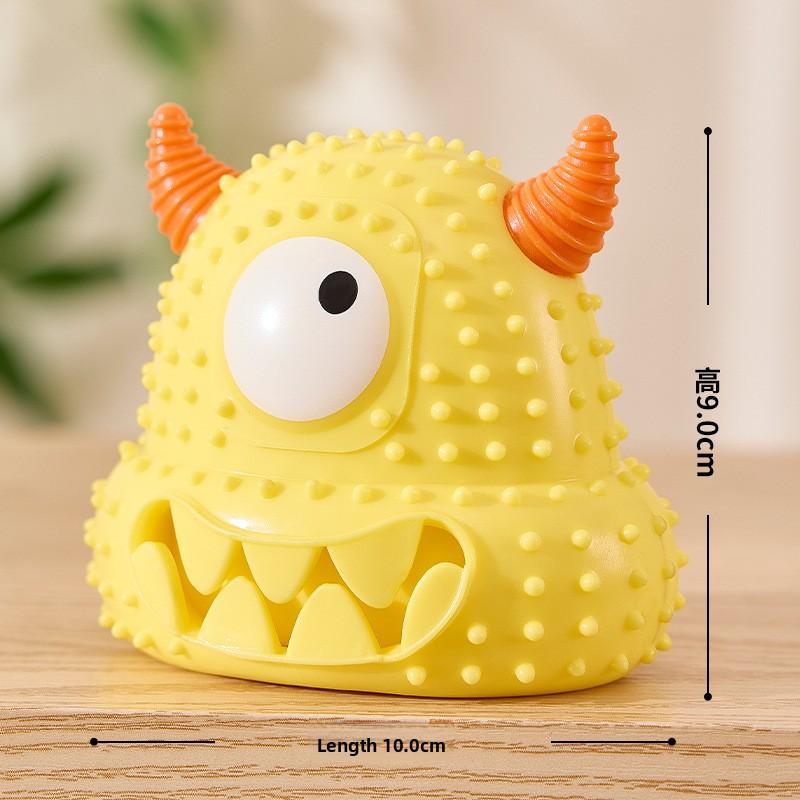 Pet Dog Teething Device, Little Monster Sound Toy, Dog Toothbrush, Dog Toy, Durable and Easy To Clean