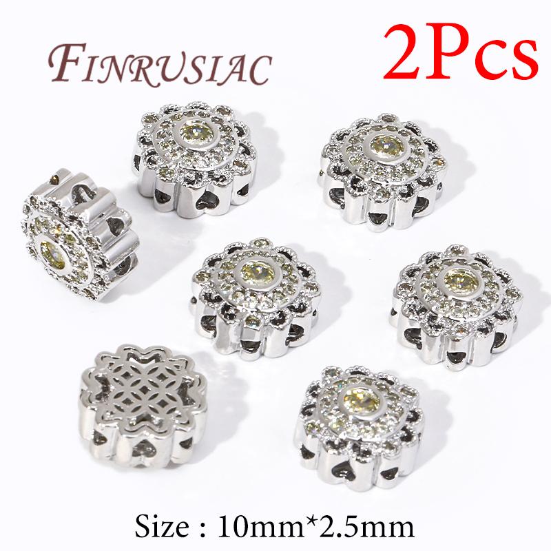 18K Real Gold Plated Large Hole Beads Spacer Beads Separators For Bead DIY Jewelry Making Supplies Bracelets Accessories