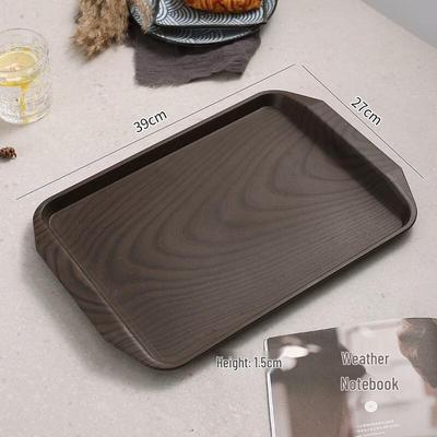 Ruhan Imitation Wood Grain Plastic Rectangular Serving Tray