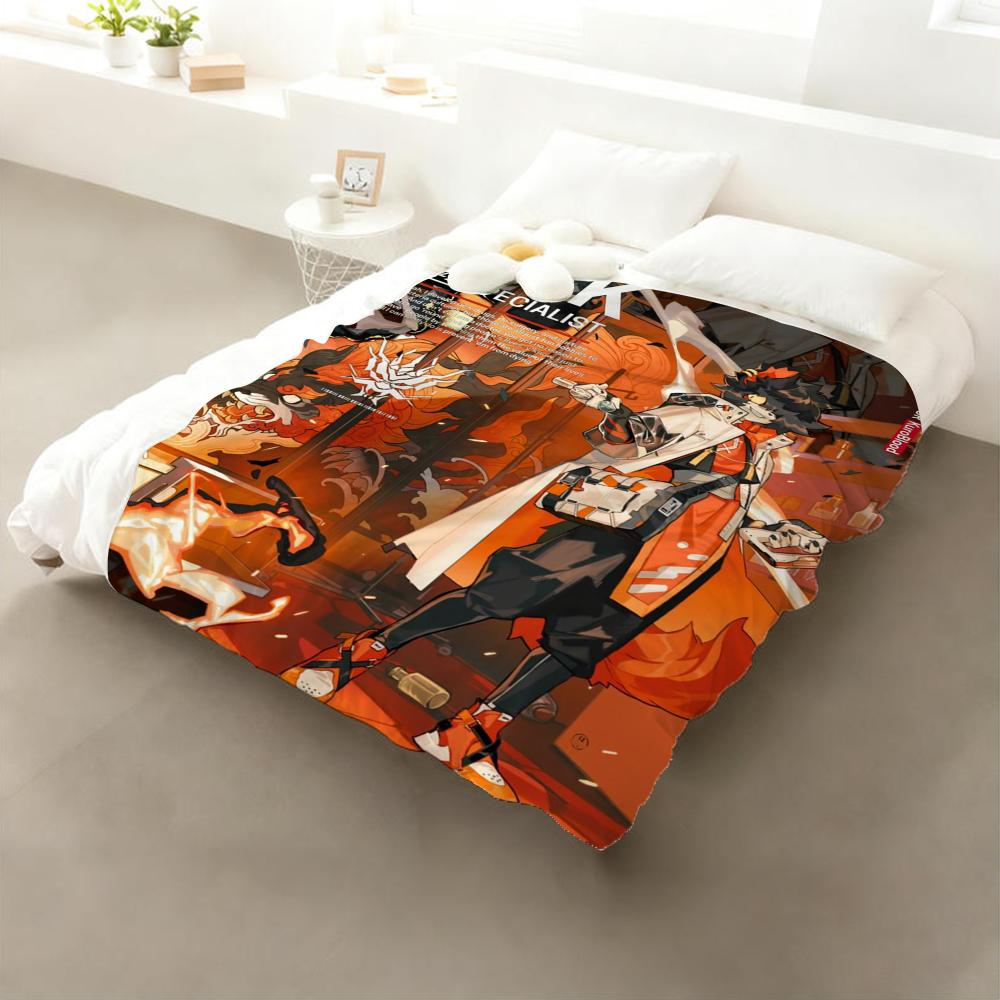 

Game Arknights Throw Flannel Throw Blanket: Soft Kid-Friendly Warm Anti-Static All Season Washable Couch Bed Home 75x90cm