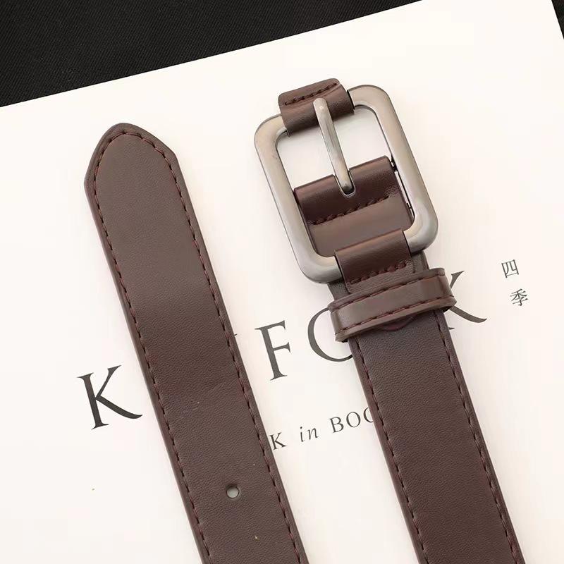 Men'S Black Belt Young And Middle-Aged Women'S Retro Pin Buckle Belt Casual Jeans Belt