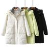 Winter Pocket Padded Jacket Plaid Hooded Women's Fashion Casual Mid-length Padded Jacket