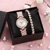 Trend fashion watch two-piece set pcs women's watch full diamond shell surface diamond bracelet women's watch