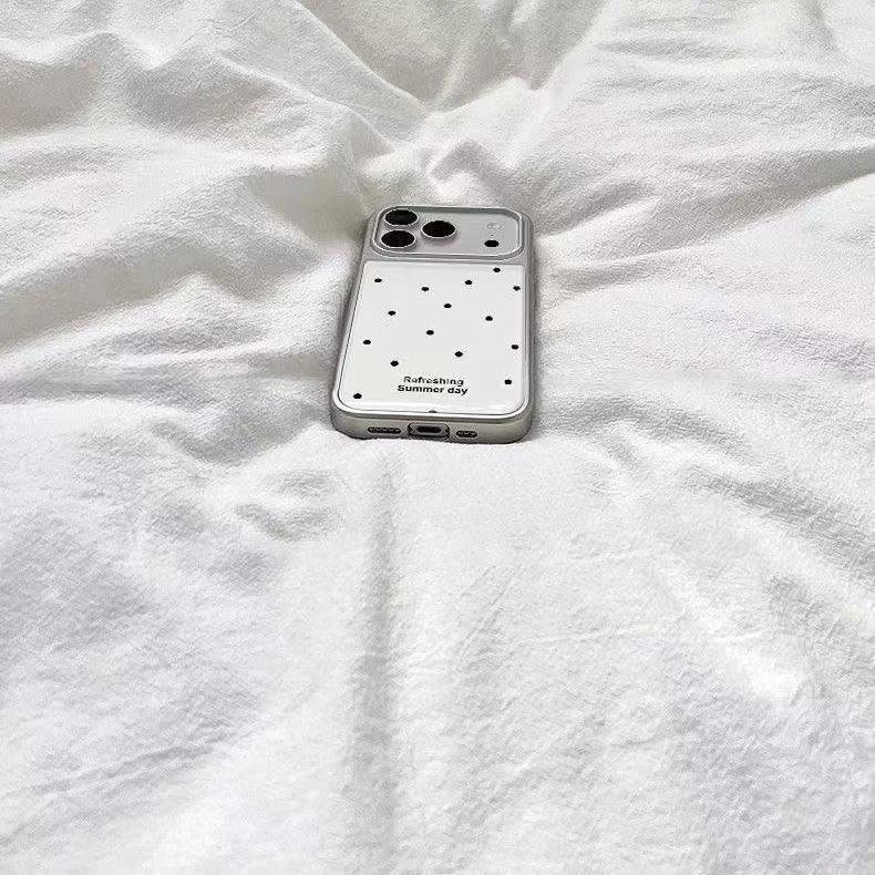 Ins Simple Polka Dot Suitable for Apple IPhone16/17Pro Mobile Phone Case 15 Epoxy Water Condensation 14Pro Large Hole Cover