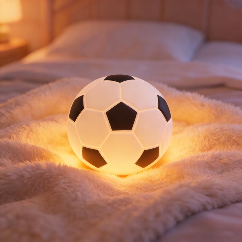 Cross Football Silicone Night Lamp - Seven-Color LED Bedside Light & Birthday Gift Color Light + Rechargeable