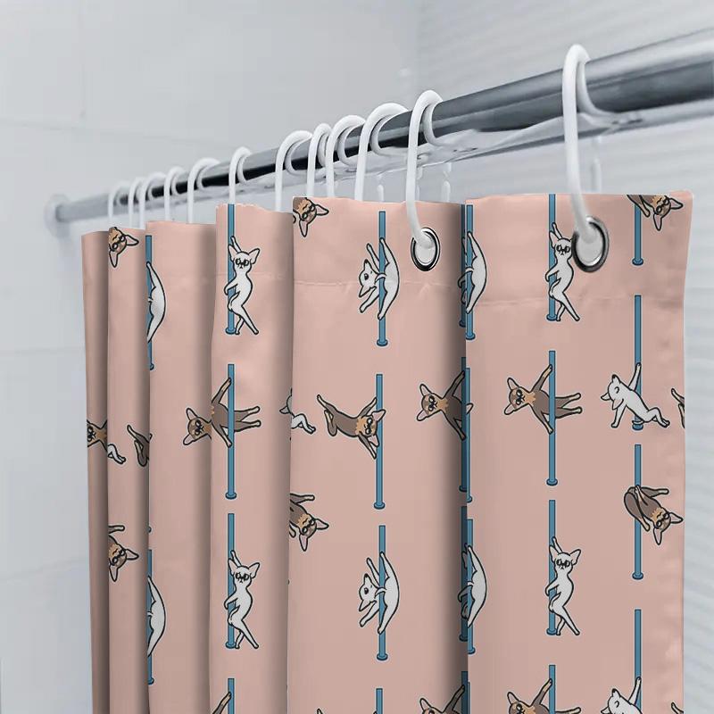 Cute Cat Shower Curtain Waterproof Bathroom Decor Farmhouse Style Animal Pattern Fabric Liner Vintage Washable Home Textile