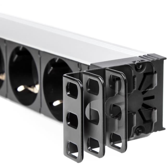 Barrette d'alimentation - Salicru - 8 connecteurs Schuko - Interrupteur - Rack 19" - Blanc