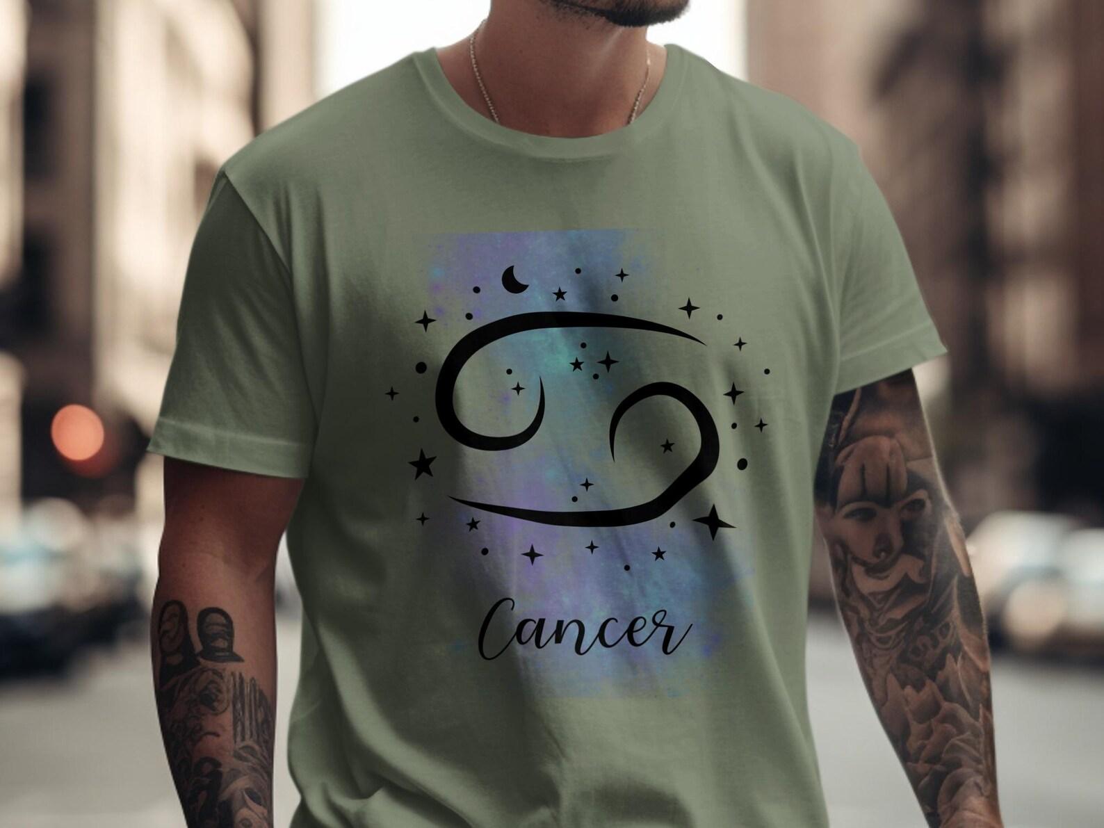 Cancer Zodiac T-Shirt, Celestial Watercolor Galaxy Print, Horoscope Tee XL