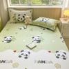 Kawaii Cartoon Panda Fitted Sheet,Bamboo Floral Wild Animals Bed Sheet Set Cotton Bed Cover With Deep Pocket For Child Kids Room