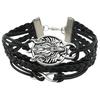 Unisex Men Women Fashion Handmade Wolf Head Adjustable Multilayer Weaved Bracelet Gift
