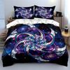Galaxy-Themed Stained Glass Set Soft Comfortable Duvet Cover Bedding Set Included 1*Duvet Cover & 2*Pillowcases, Gift