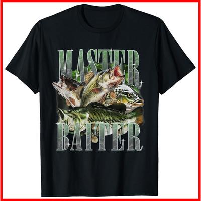 Retro Sunset Fishing Master Baiter Fish Funny Fisherman Black Cotton T-Shirt Unisex T-Shirt