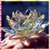 ABJJ G Kristall Lotusblume Figur Dekoration Lotusblume Dekor Glas Handwerk Sammlung Briefbeschwerer Tischdekoration Souvenir Geschenk