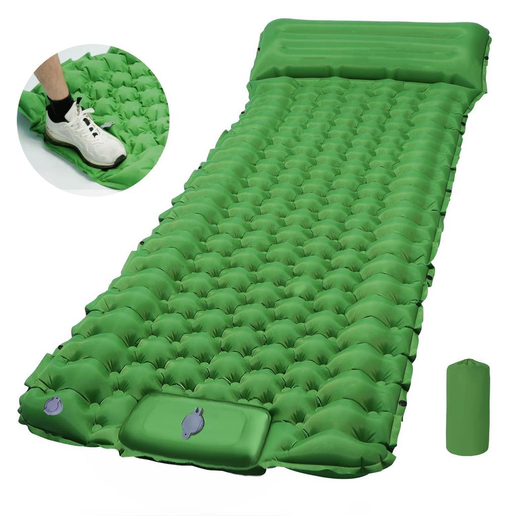 Ultralight Portable TPU Inflatable Camping Pad - Moisture-Proof, Single/Double, Foot-Press Design