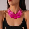 Multi-hue Oversized Resin Strand Translucent-jelly Geometric Facet Choker  Swimwear Accessories