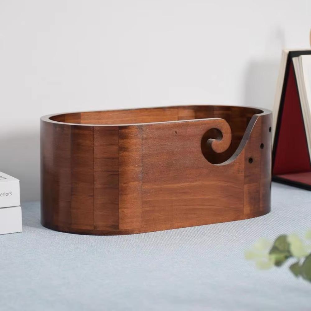 Multi-functional Yarn Bowl Wood Knitting Wool Holder Storage Tool Knitting Bowl  Handcrafted
