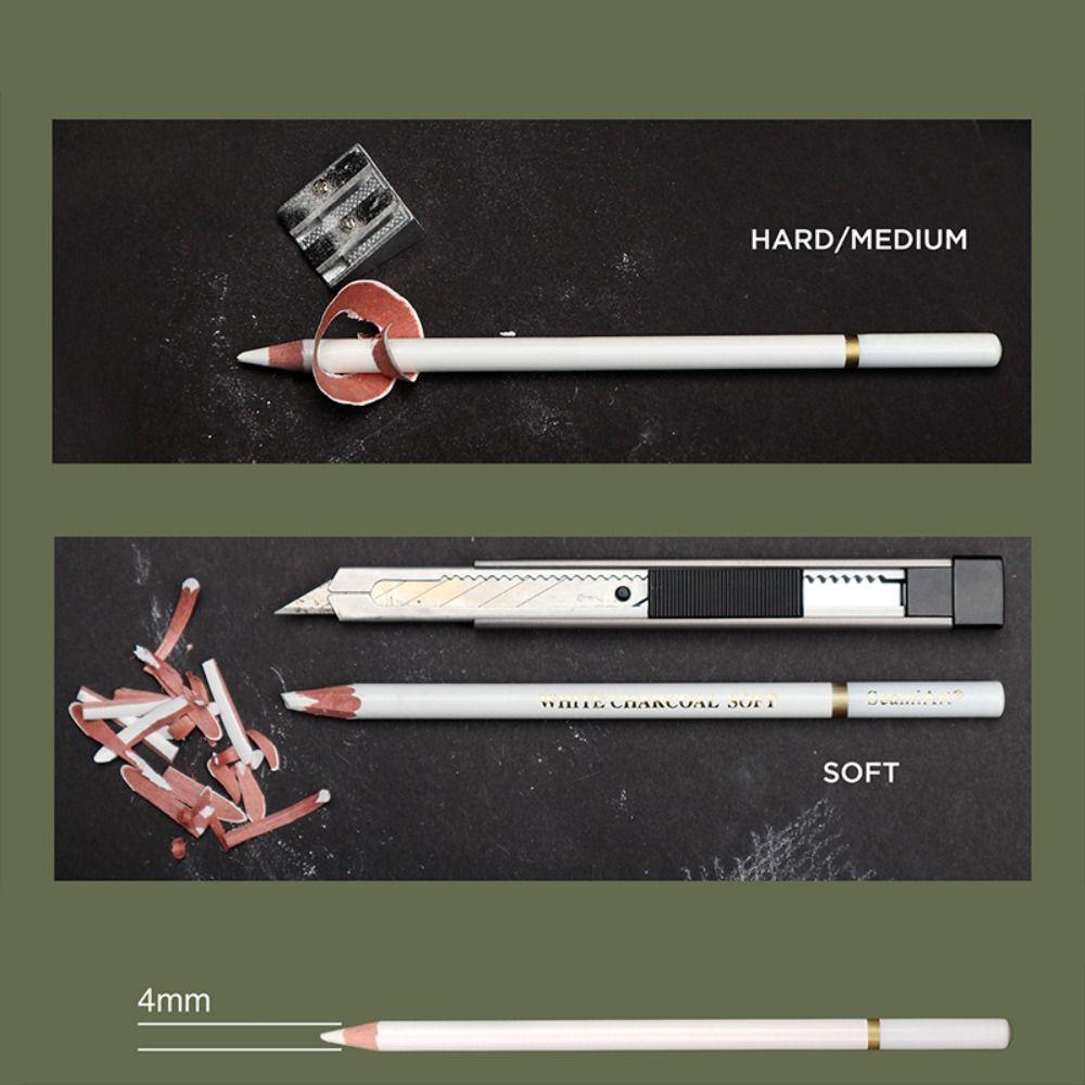 3Pcs/Set White Charcoal White Sketch Charcoal Pencils 3Pcs/Set Highlight Carbon Pens  Sketching