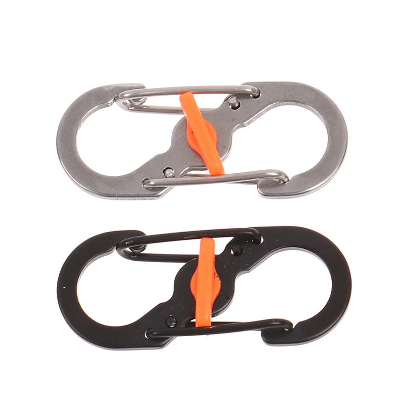 Stainless Steel Carabiner With Lock Keychain Anti-Theft Outdoor Backpack Buckle