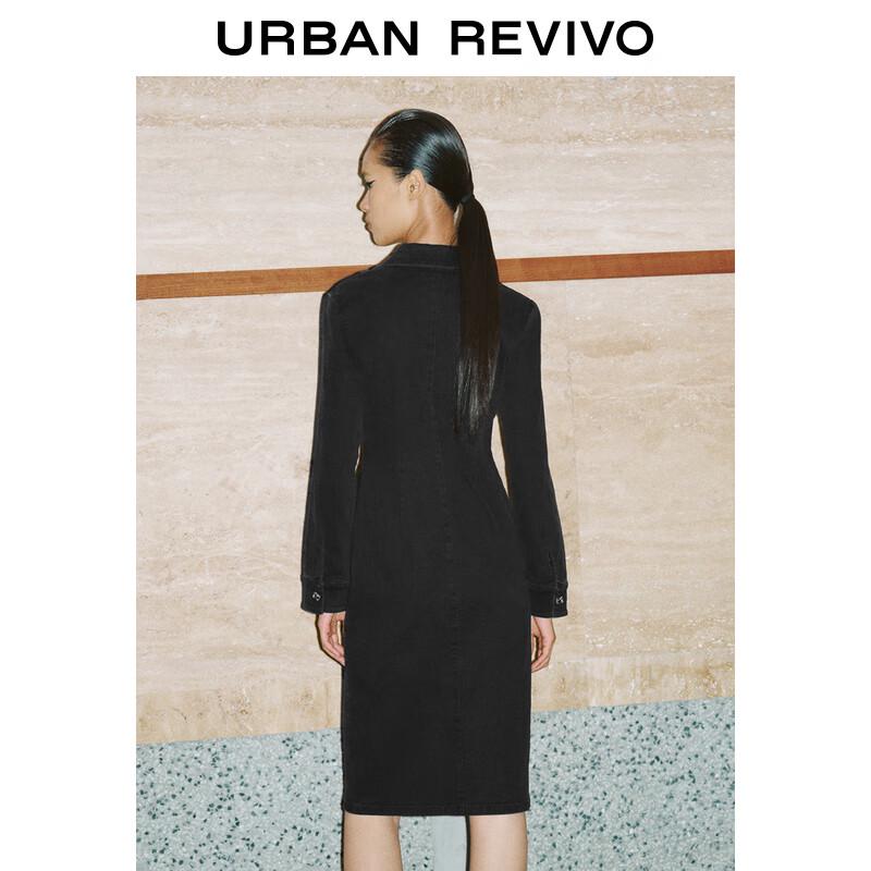 UR Women's Retro Pleated Denim Midi Dress